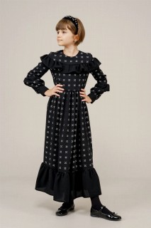 Woman Clothing - يونغ جيرل فستان طويل بياقة وأكمام مطوية 100352537 - Turkey