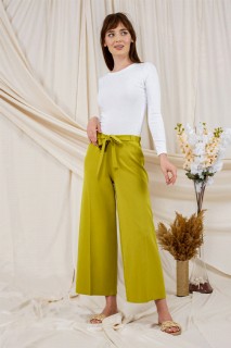Woman - Women's Wide Leg Fabric Trousers 100326058 - Turkey
