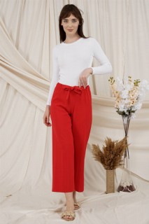 Clothes - Women's Wide Leg Fabric Trousers 100326064 - Turkey