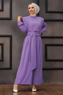 Outwear - Lila Hijab Robe de costume double 100337769 - Turkey
