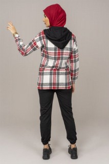 Women's Hooded Checkered Double Suit 100325617