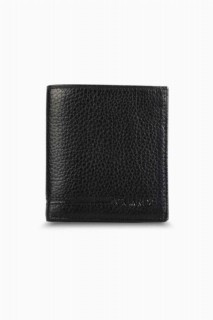 Wallet - Schwarze Mini-Herrenbrieftasche aus Leder mit mehreren Fächern 100345704 - Turkey