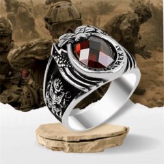 Silver Rings 925 - Moon Yildiz Police Special Operations Silver Ring 100348091 - Turkey