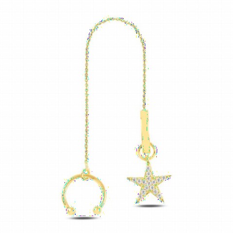 Jewelry & Watches - Star Model Chain Silver Cartilage Earrings 100347179 - Turkey