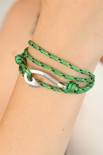 Green Silver Metal Hook Women's Multiple Bracelet 100318725