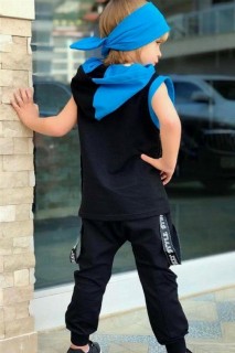 Boy's New Puzzle Zero Sleeve T-Shirt and Blue Tracksuit with Bandana 100327539