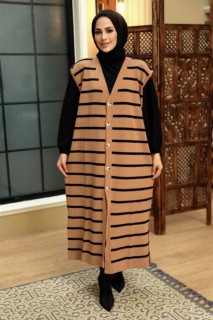 Vest - Biscuit Hijab Knitwear Vest 100344899 - Turkey