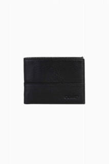 Wallet - Schwarze schmale klassische Herren-Geldbörse aus Leder 100346340 - Turkey