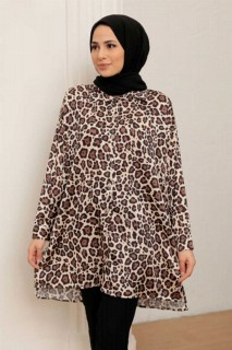 Woman Clothing - Brown Hijab Tunic 100340908 - Turkey