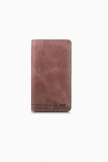 Men - Guard Plus Antique Brown Leather Unisex Wallet with Phone Entry 100345362 - Turkey