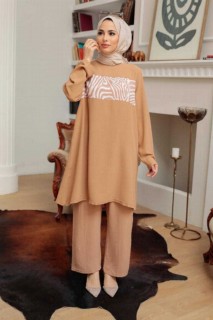 Outwear - Biscuit Hijab Suit Dress 100341292 - Turkey