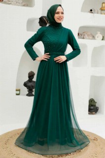 Evening & Party Dresses - Robe de soirée hijab verte 100339823 - Turkey