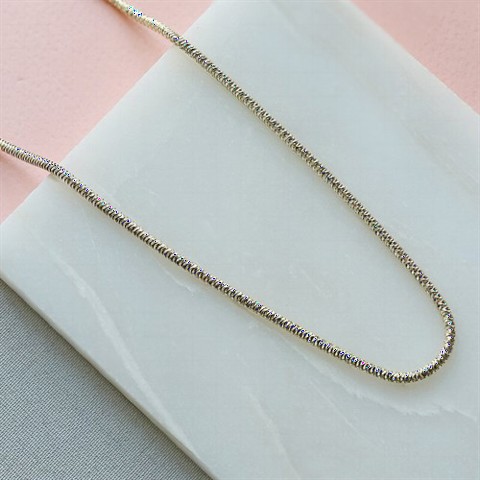 Necklaces - Snake Italian Woman Silver Chain Gold 100347333 - Turkey
