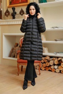 Coat - حجاب أسود معطف قابل للنفخ 100344931 - Turkey