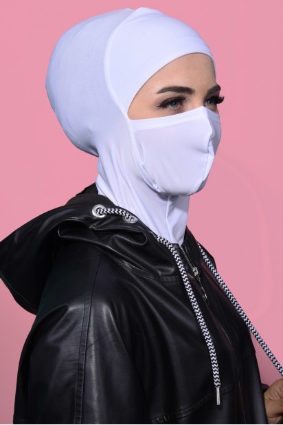 Masked Sport Hijab White 100285359
