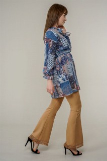 Women's Pleated Patterned Tunic 100326029