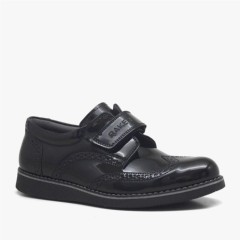 Boys - Hidra Patent Leather Velcro Daily School Shoes for Boys 100278730 - Turkey