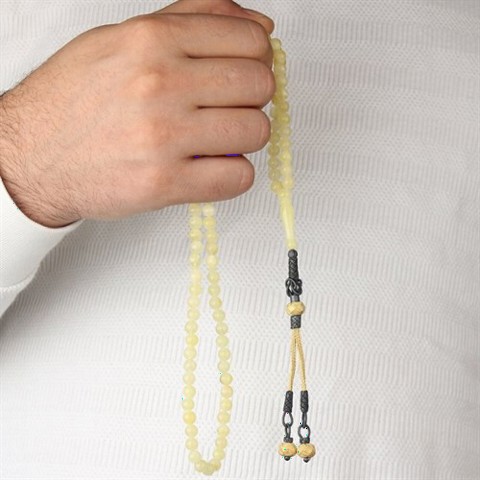 Silver Kazaz Tasseled Drop Amber Rosary 100352183