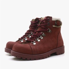 Griffon Genuine Leather Boots for Kids Zippered Claret Red 100278662