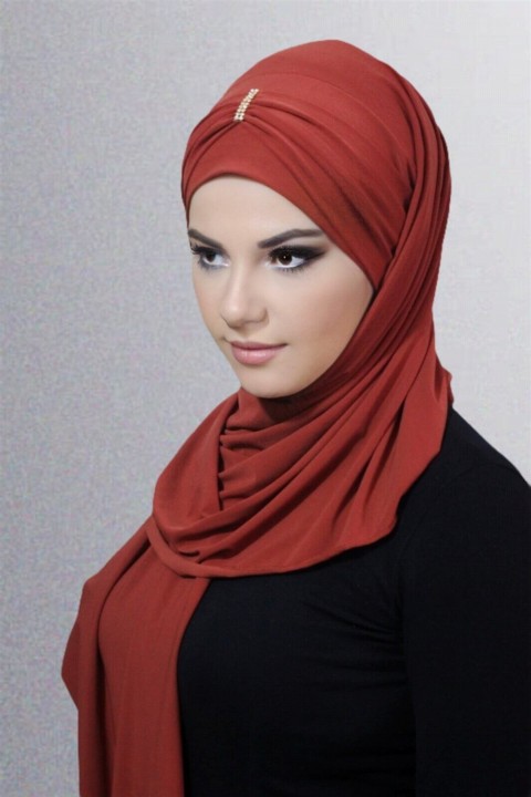 Woman Hijab & Scarf - Stoned Practical Shawl 100283195 - Turkey