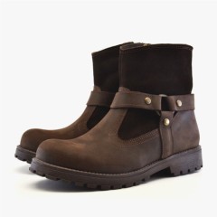 Genuine Leather Garuda Brown Zipped Children Ankle Boots 100278628