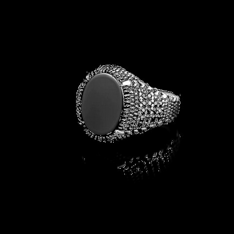 Onyx Stone Rings - نموذج مخلب خاتم فضة أونيكس أسود 100349295 - Turkey