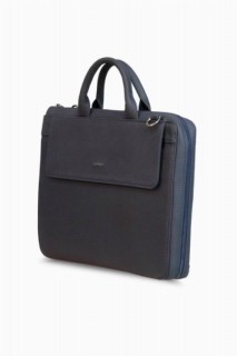 Guard Slim Navy Blue Leather Briefcase 100345244