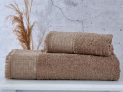 Bathroom - Scar Embroidered 100% Cotton Single Bathrobe Set Lilac 100329267 - Turkey