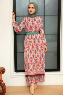 Clothes - Pink Hijab Dress 100340761 - Turkey