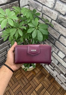 Bags - Purple Zippered and Leather Pleated Hand Portfolio 100345745 - Turkey