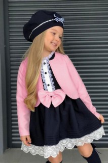 Girl Clothing - Boléro et chapeau en dentelle pour filles, robe bleu marine 100328345 - Turkey