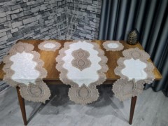 Kitchen-Tableware - Aygun Velvet Cord Ensemble de salon 5 pièces Crème Cappucino 100331203 - Turkey