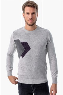 Knitwear - Men's Grimel Cycling Crew Neck Dynamic Fit Comfortable Cut Pattern Knitwear Sweater 100345086 - Turkey