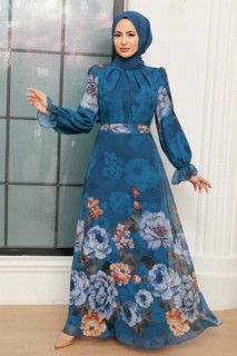 Clothes - Robe Hijab Bleu Indigo 100340849 - Turkey