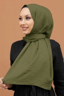 Woman Bonnet & Hijab - Khaki Hijab Shawl 100337008 - Turkey