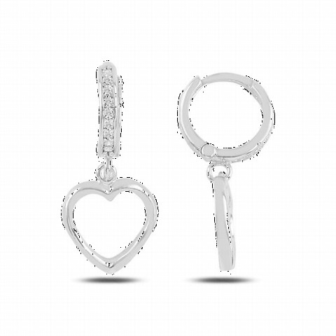 jewelry - Heart Motif Sterling Silver Earrings 100347525 - Turkey