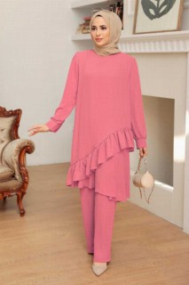 Cloth set - فستان بدلة حجاب وردي باهت 100341076 - Turkey