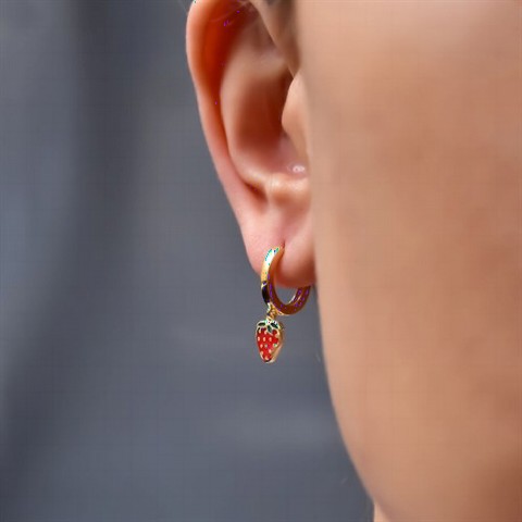 jewelry - Strawberry Enamel Ring Silver Earring 100349974 - Turkey