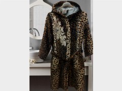 Home Product - Leopard Patterned Hooded Women's Bathrobe 100257632 - Turkey