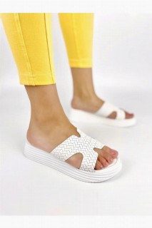 Dakota White Leather Slippers 100344376