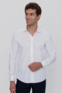 Shirt - قميص أبيض للرجال بمقاس نحيف جولييت جاكار 100351039 - Turkey