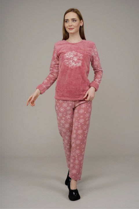 Pajamas - طقم بيجاما نسائي بتفاصيل ندفة الثلج 100342499 - Turkey