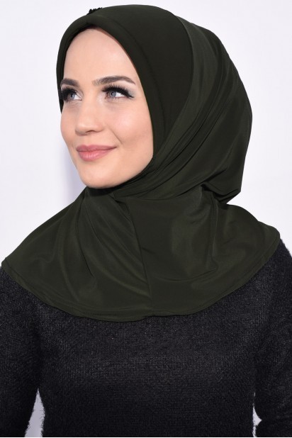 Practical Sequin Hijab Khaki Green 100285502