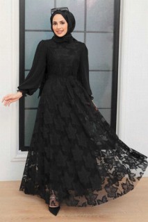 Woman Clothing - Black Hijab Dress 100341497 - Turkey