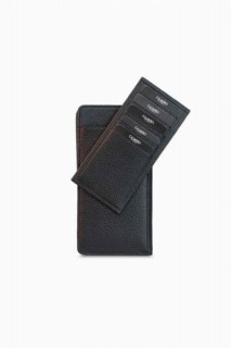 Wallet - Black Zipper Portfolio Wallet with Hidden Card Compartment 100346138 - Turkey