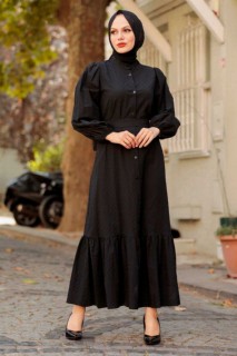 Clothes - Black Hijab Dress 100338411 - Turkey