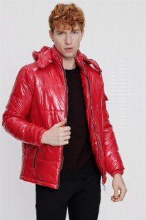 Men Clothing - Men's Red Dynamic Fit Casual Fit Ottawa Quilted Coat 100350635 - Turkey