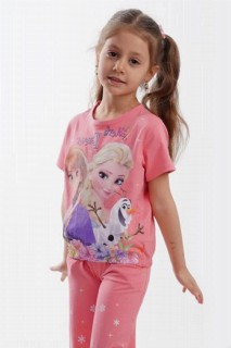 Girl Kid Snow Queen Printed Pink Tracksuit With Elastic Waist 100328336