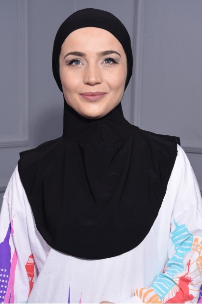 Woman Bonnet & Hijab - یقه یقه حجاب مشکی - Turkey