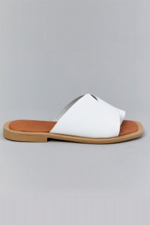 Wicker White Leather Slippers 100343426